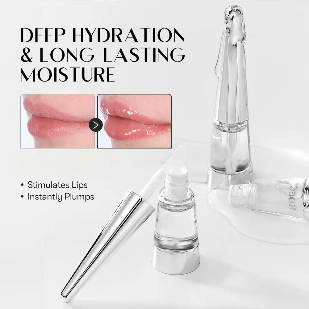 KOEC Intense Reedle Shot Lip Plumper Hydrating Exfoliating Nourishing Instant Plumping High-Shine Gloss Natural Plant Extract